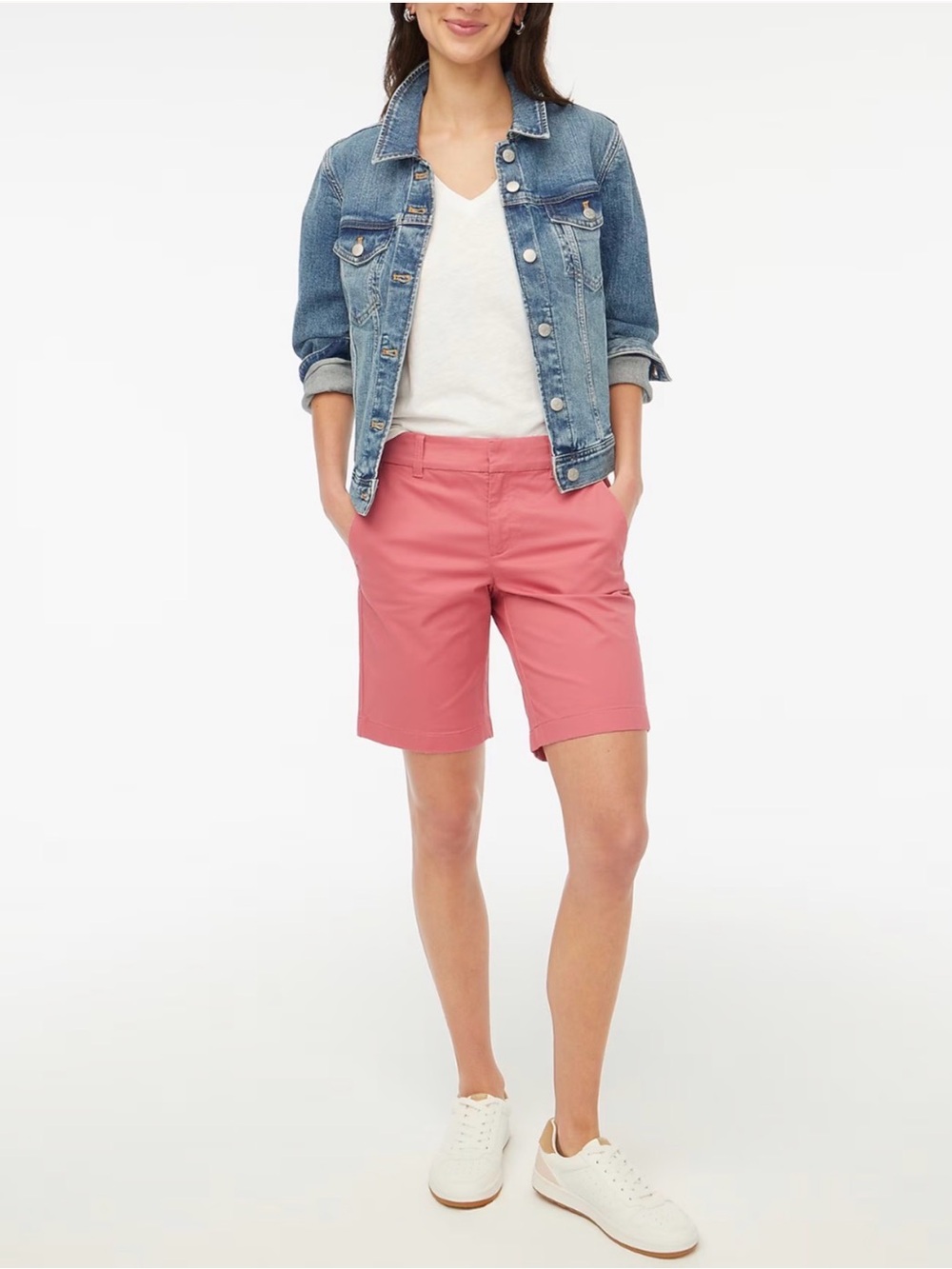 J. Crew Women’s Dusty Red 9” Frankie bermuda chino short